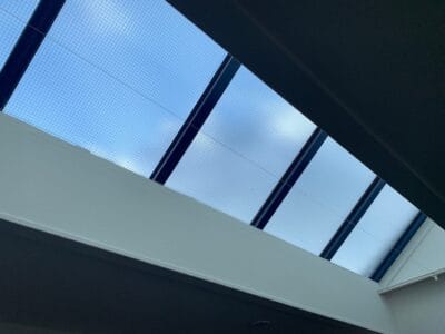 Draadglas lichtstraat zonder Sunblock glasfolie